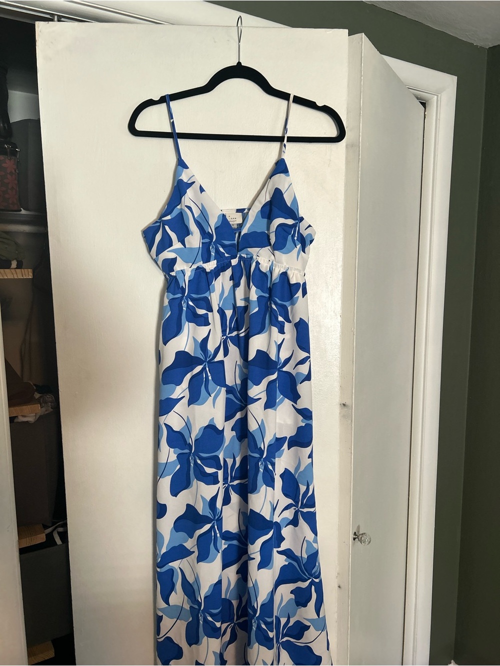 a new day Blue and White Swirl Maxi Dress